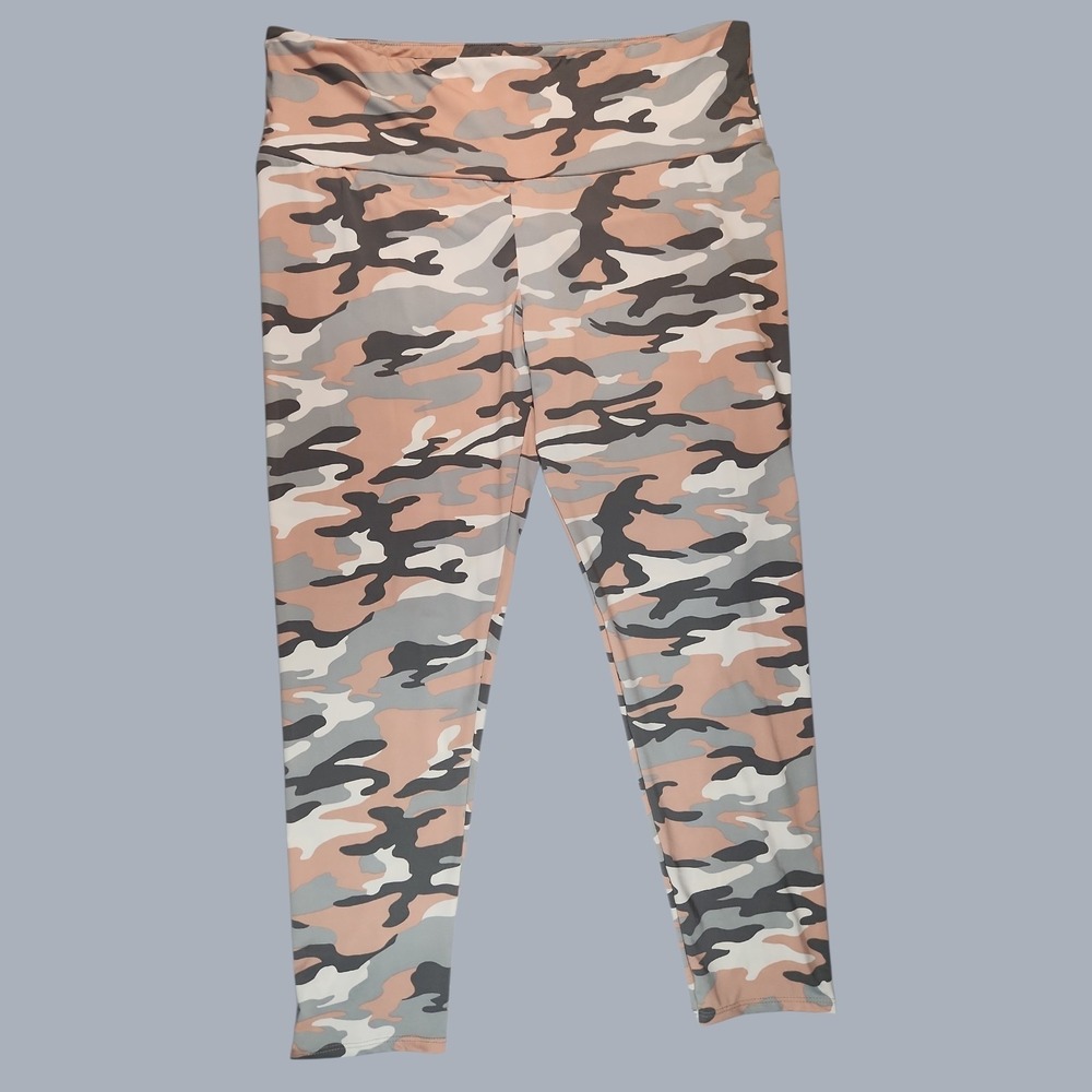 White Birch Camouflage Leggings Size 3X Womens Athleisure Wear High Waist Inseam